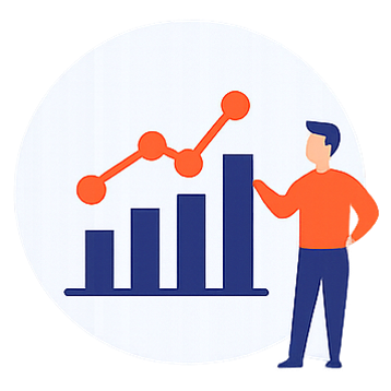 Ilustración de análisis de resultados y monitoreo de rendimiento en publicidad exterior